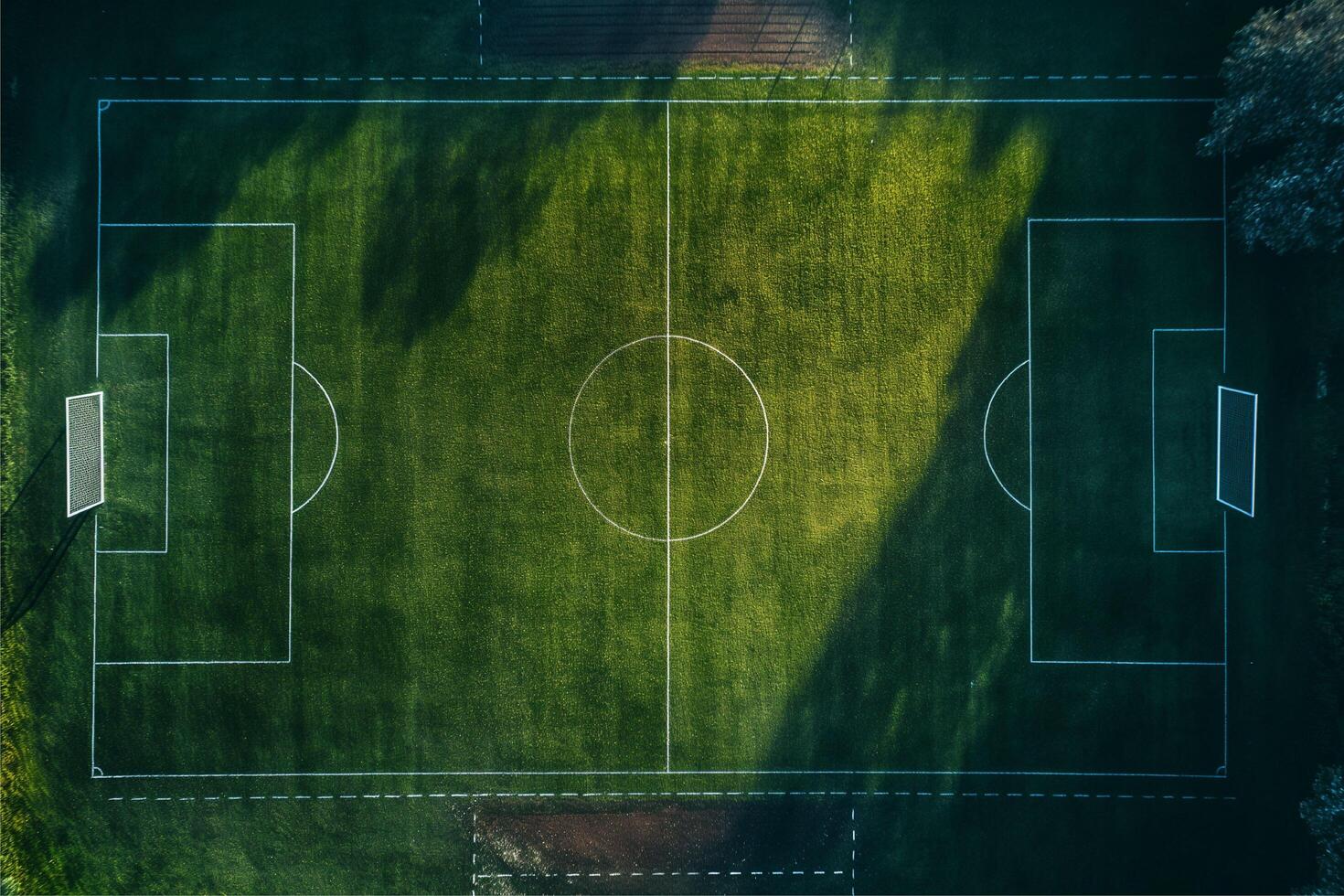 soccer field with green grass photo