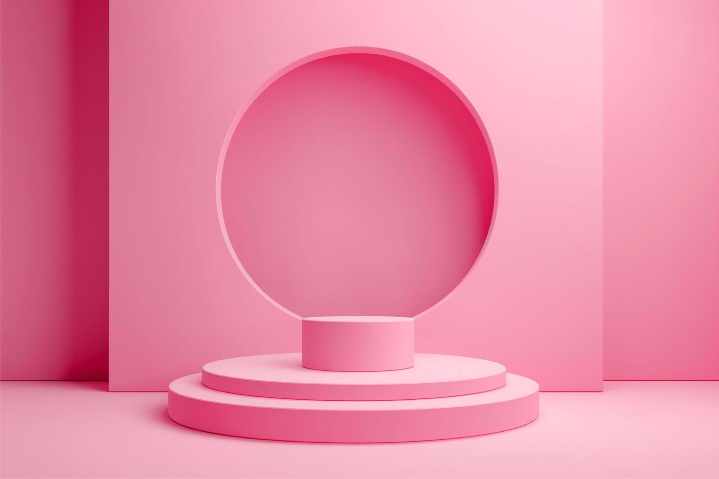 Minimal abstract pink background with podium photo