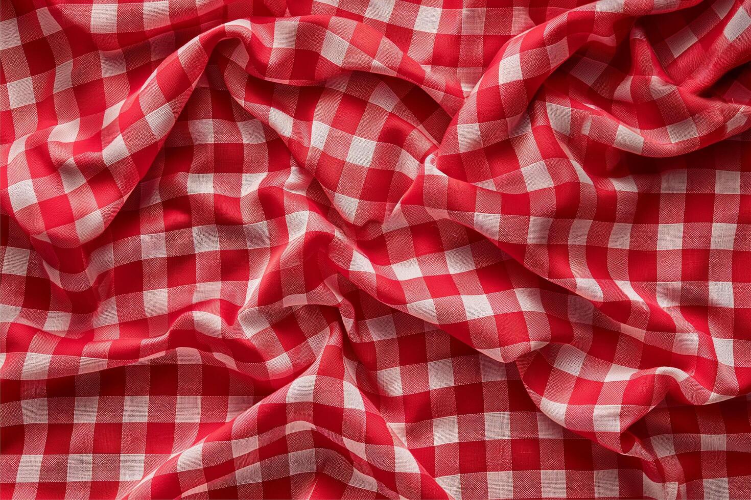 red classic checkered tablecloth texture photo