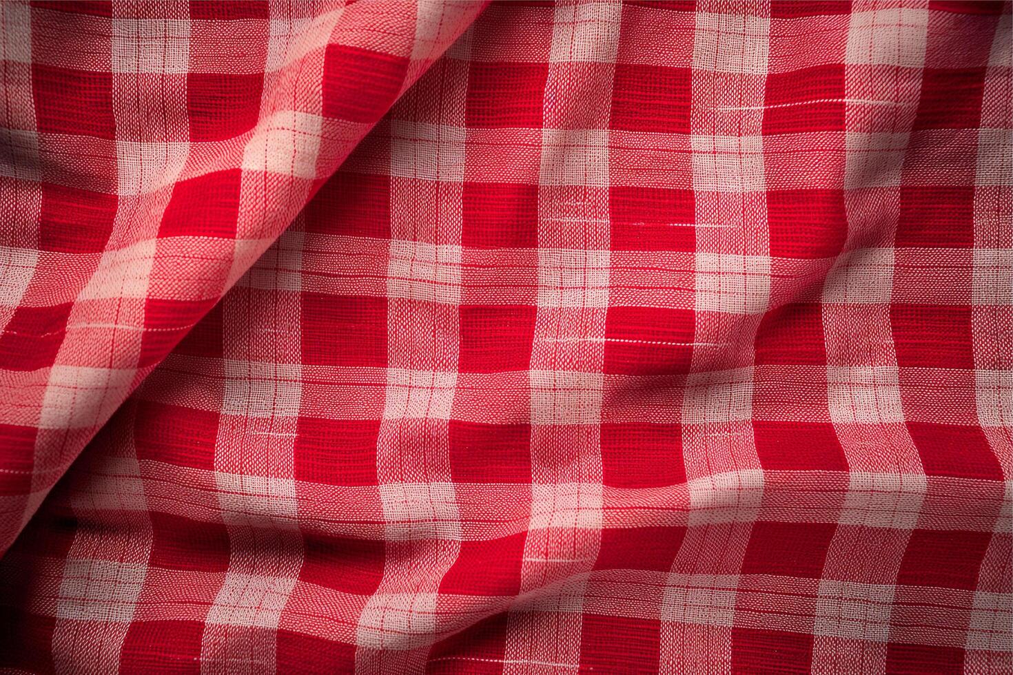 red classic checkered tablecloth texture photo