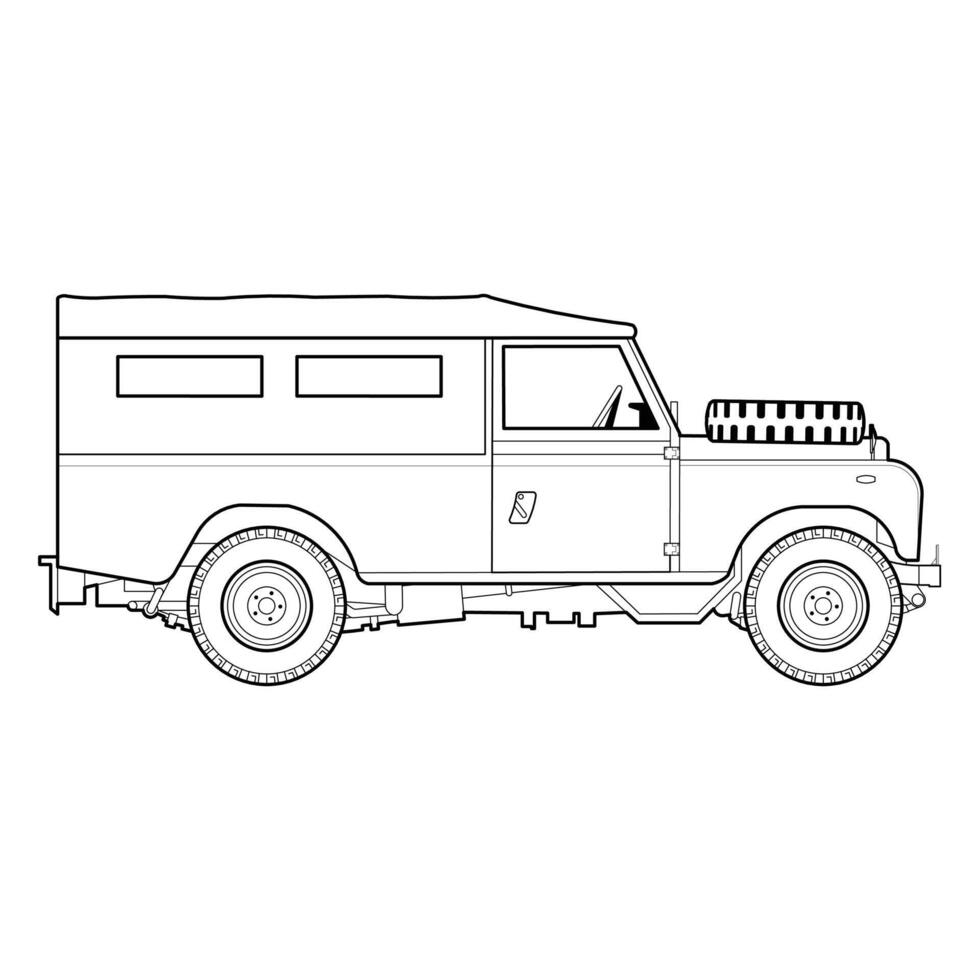 Hand drawn car outline. Flat illustration. eps 10 vector