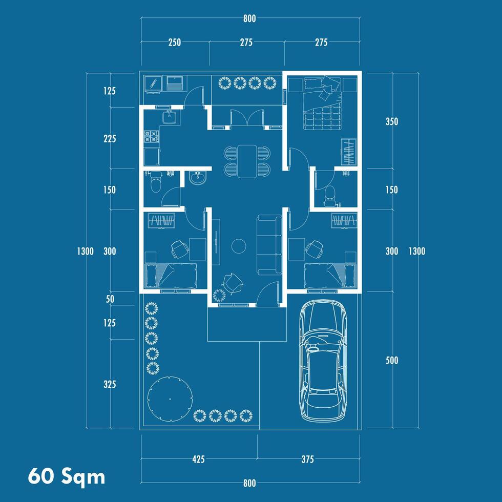 Floor plan blueprint, Figure of the jotting sketch of the construction and the industrial skeleton of the structure and dimensions. eps 10 vector