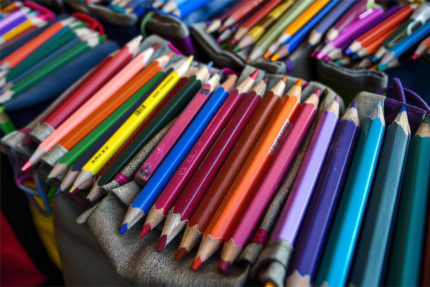 crayons with different colors photo