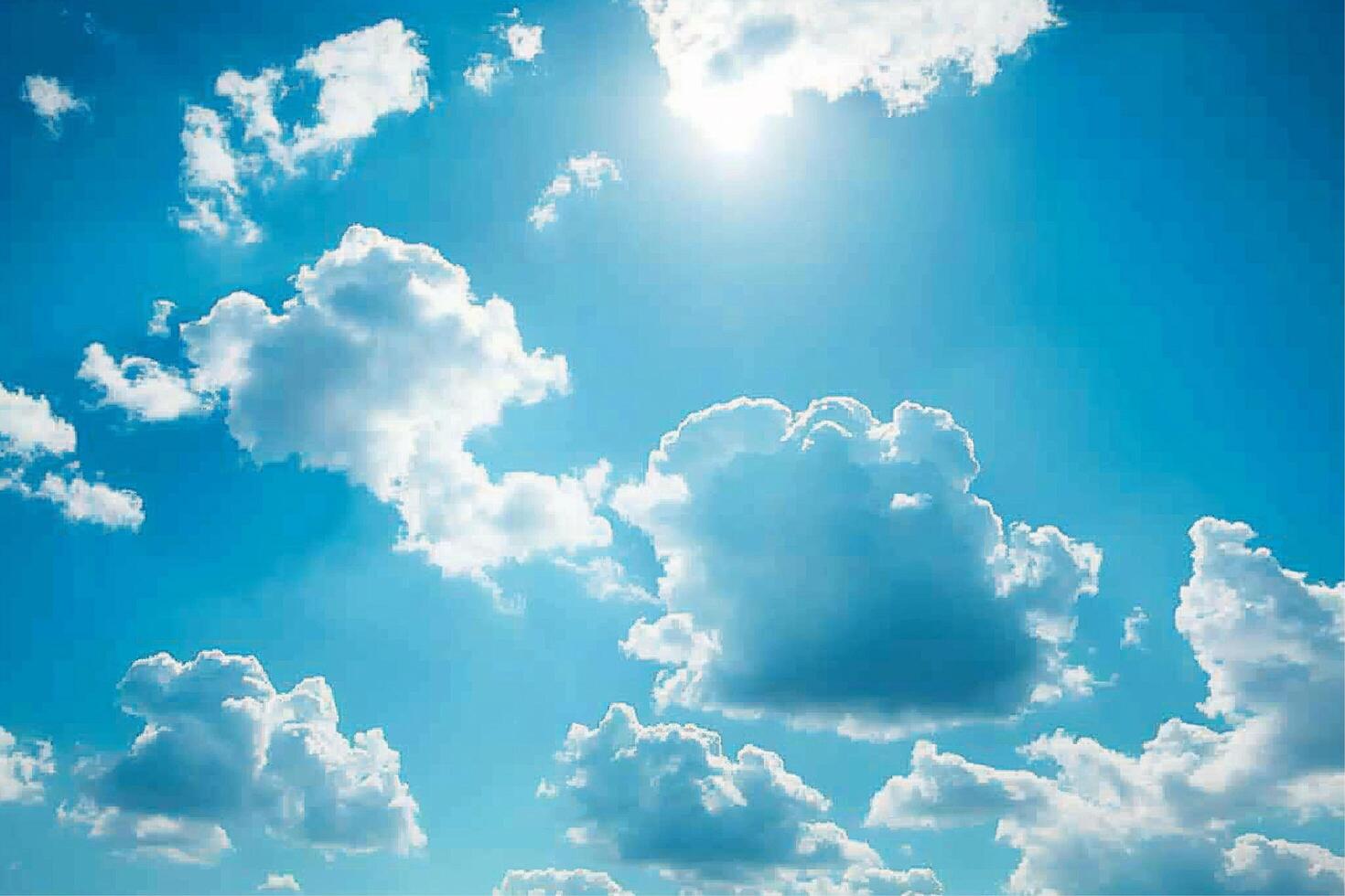 blue sky with tiny clouds photo