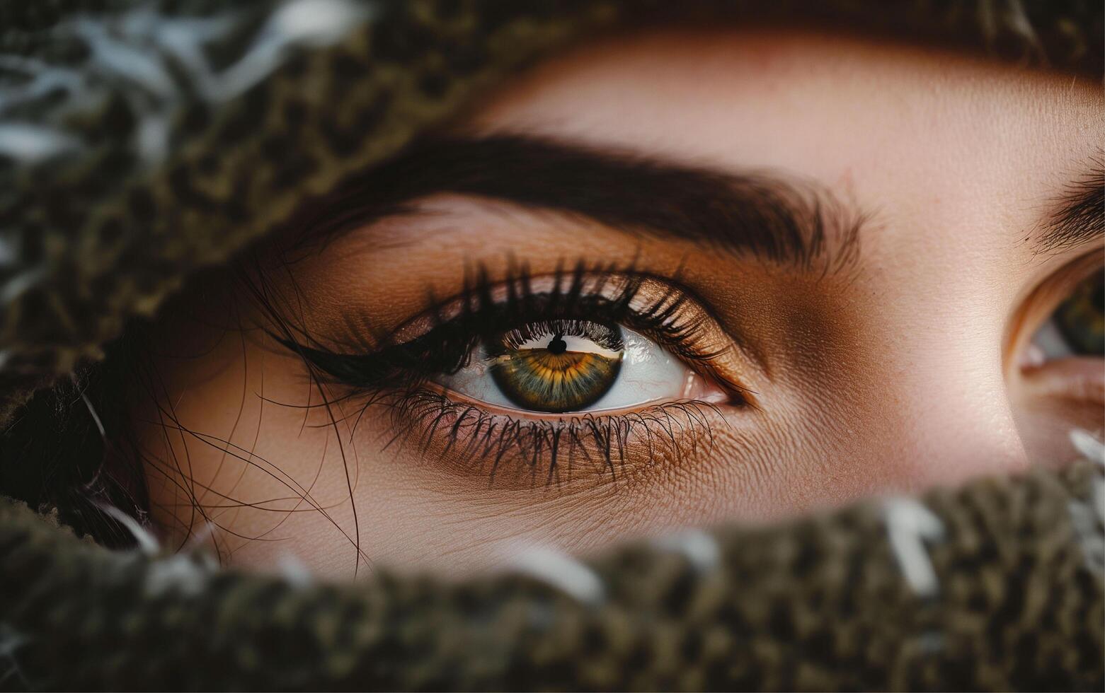 Young woman with beautiful eyebrows photo