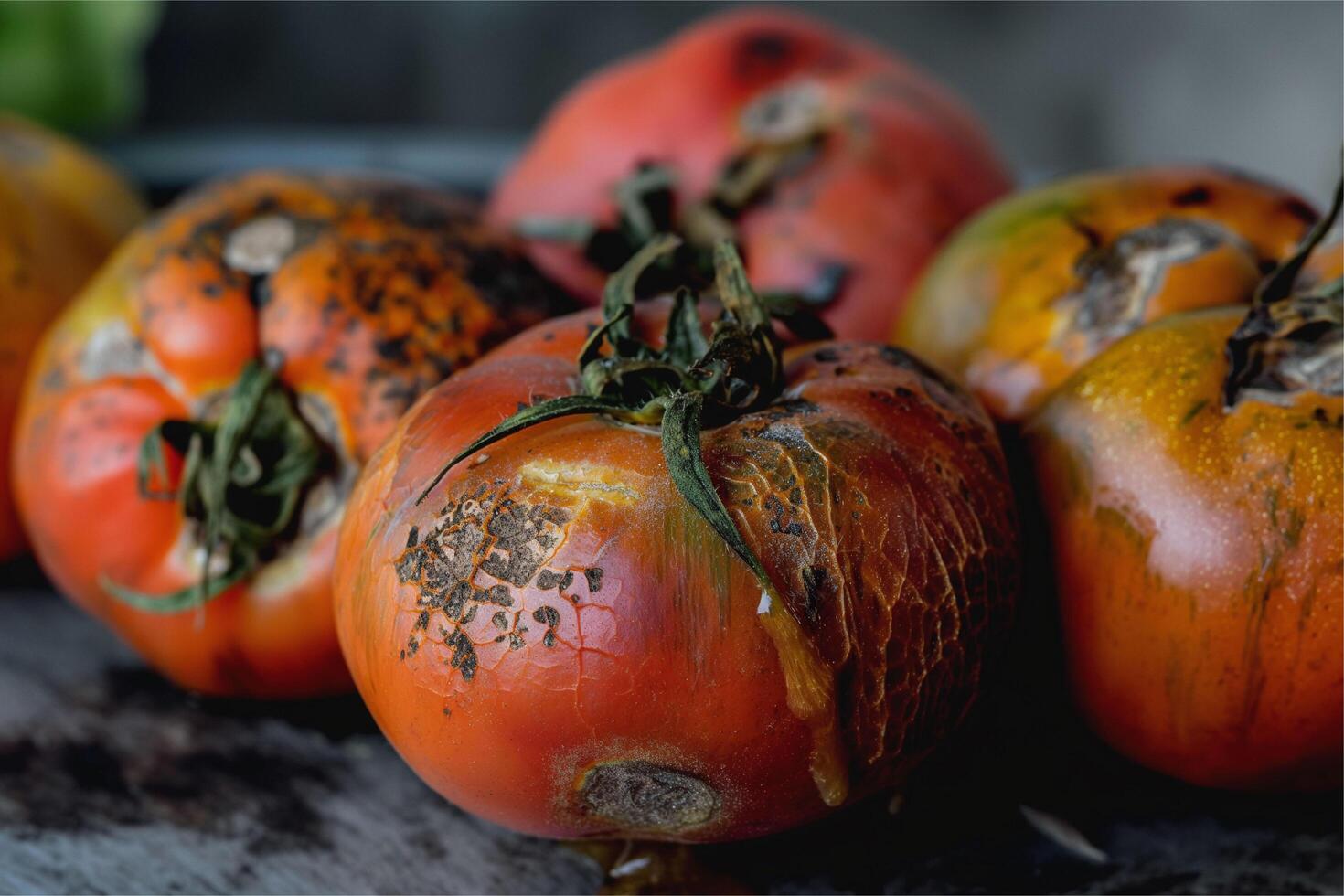 Decayed rotten tomato photo