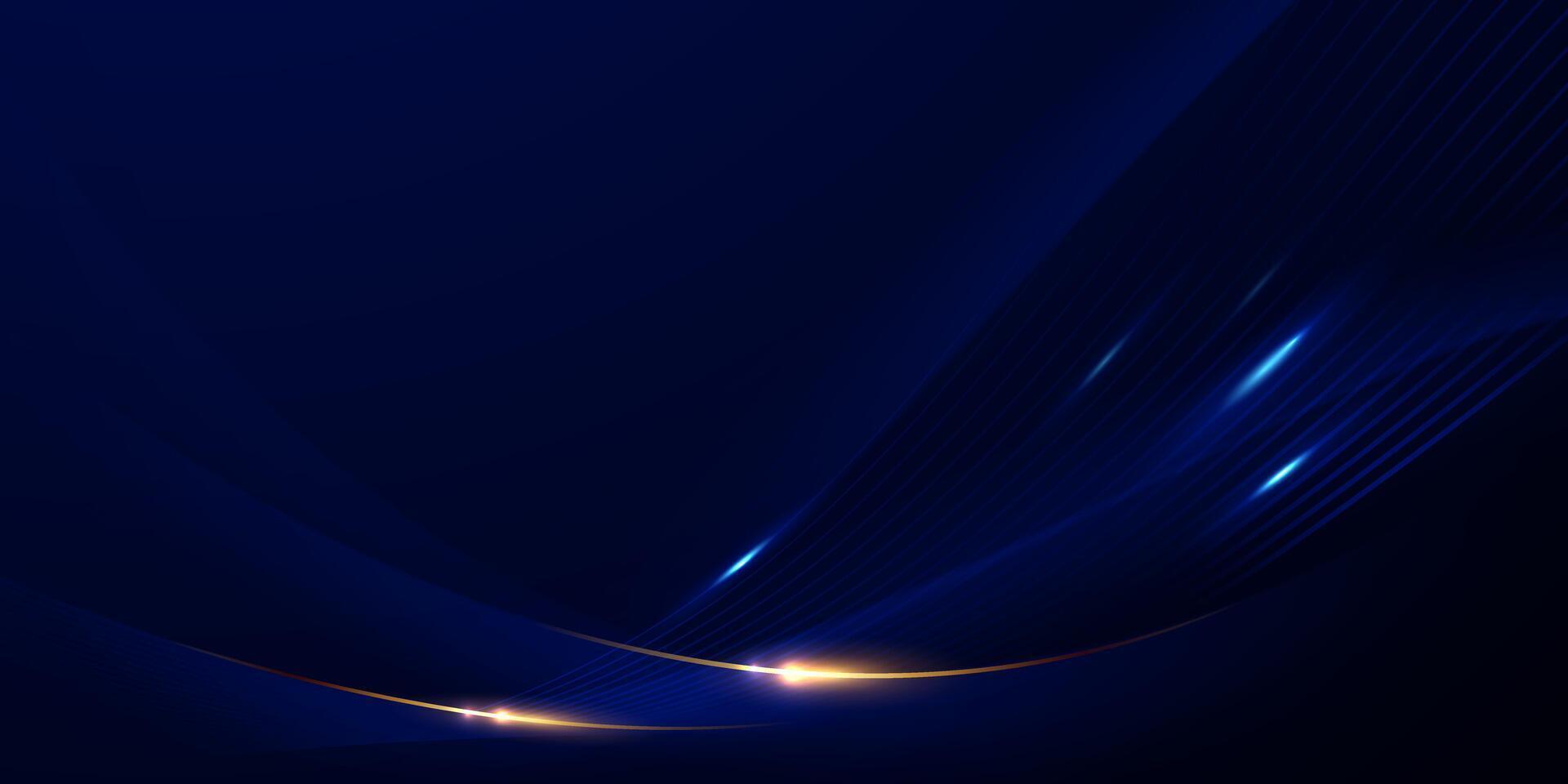 blue abstract background with luxury golden elements illustration vector