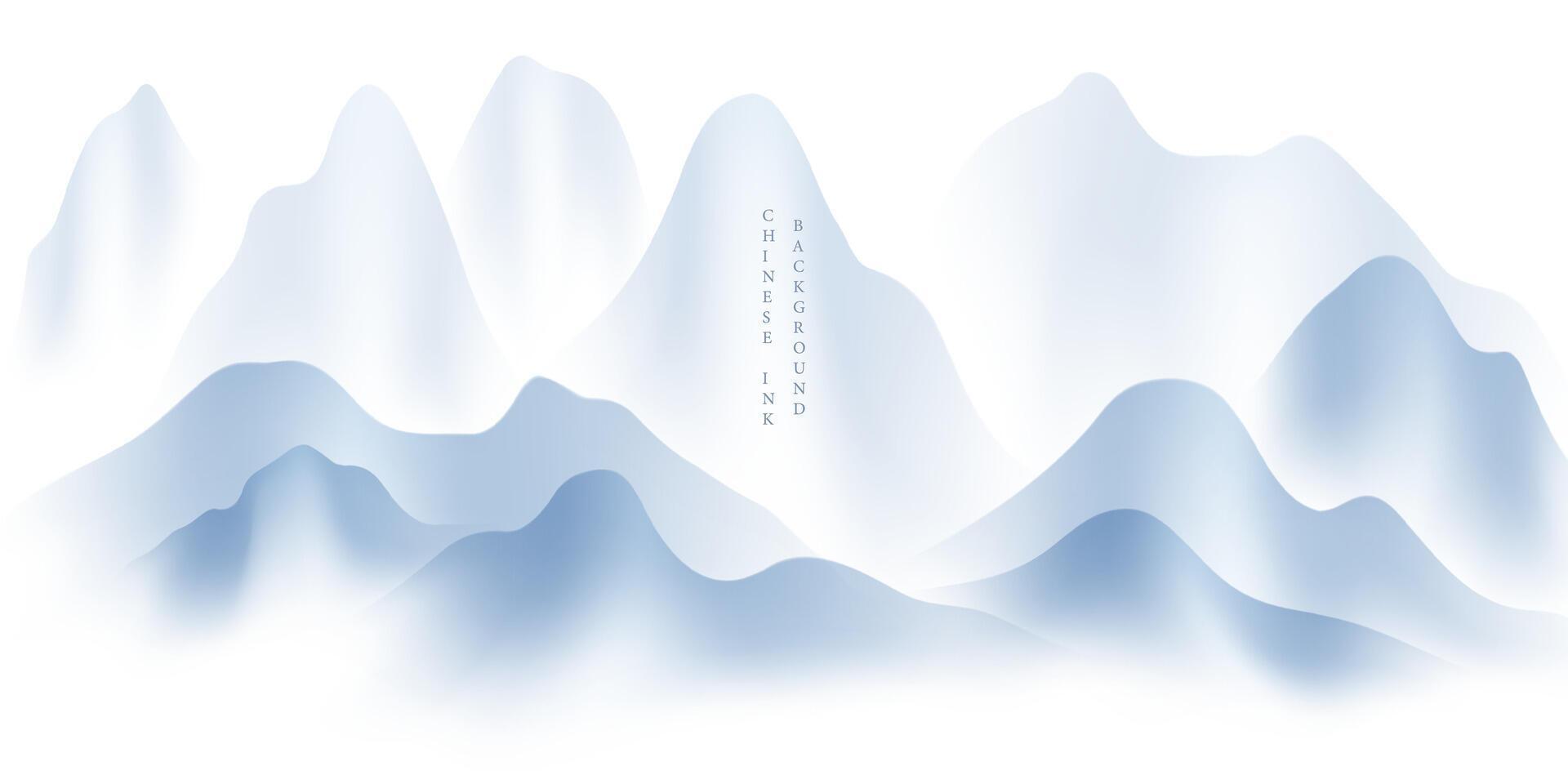 Modern design illustration of beautiful Chinese ink landscape painting. vector