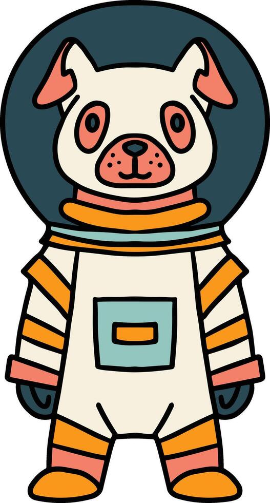 A dog in a space suit is standing vector