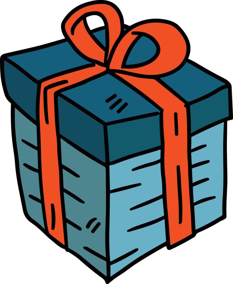 A box with a bow on top of it vector