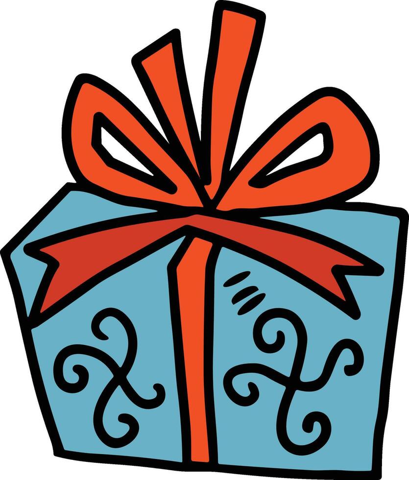A box with a bow on top of it vector