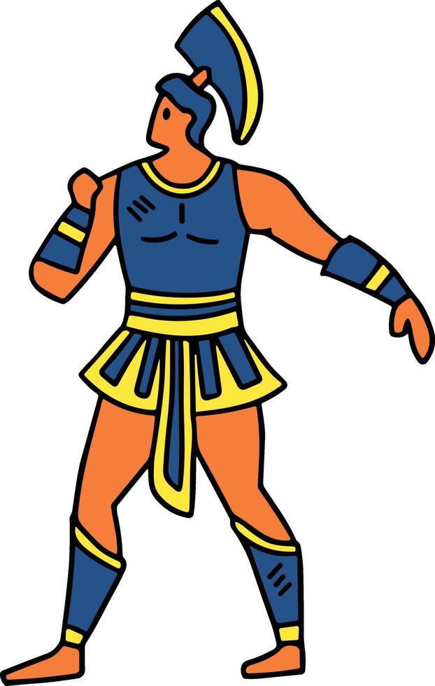 A man in a costume is standing and throwing a fist in the air vector