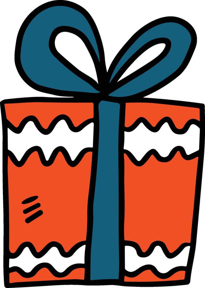 A box with a bow on top of it vector