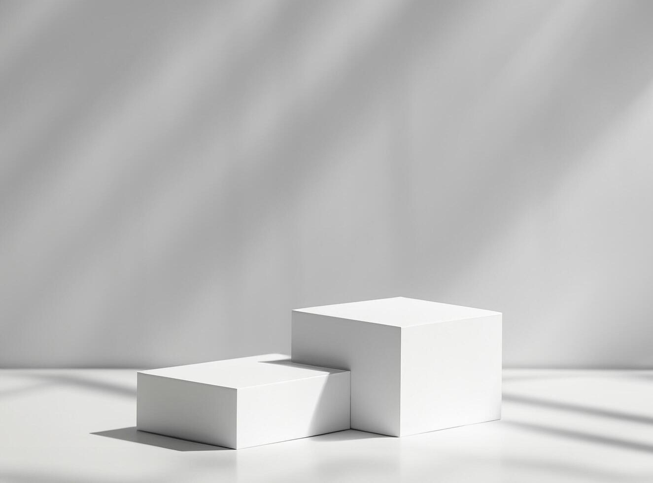 White square product display on white photo