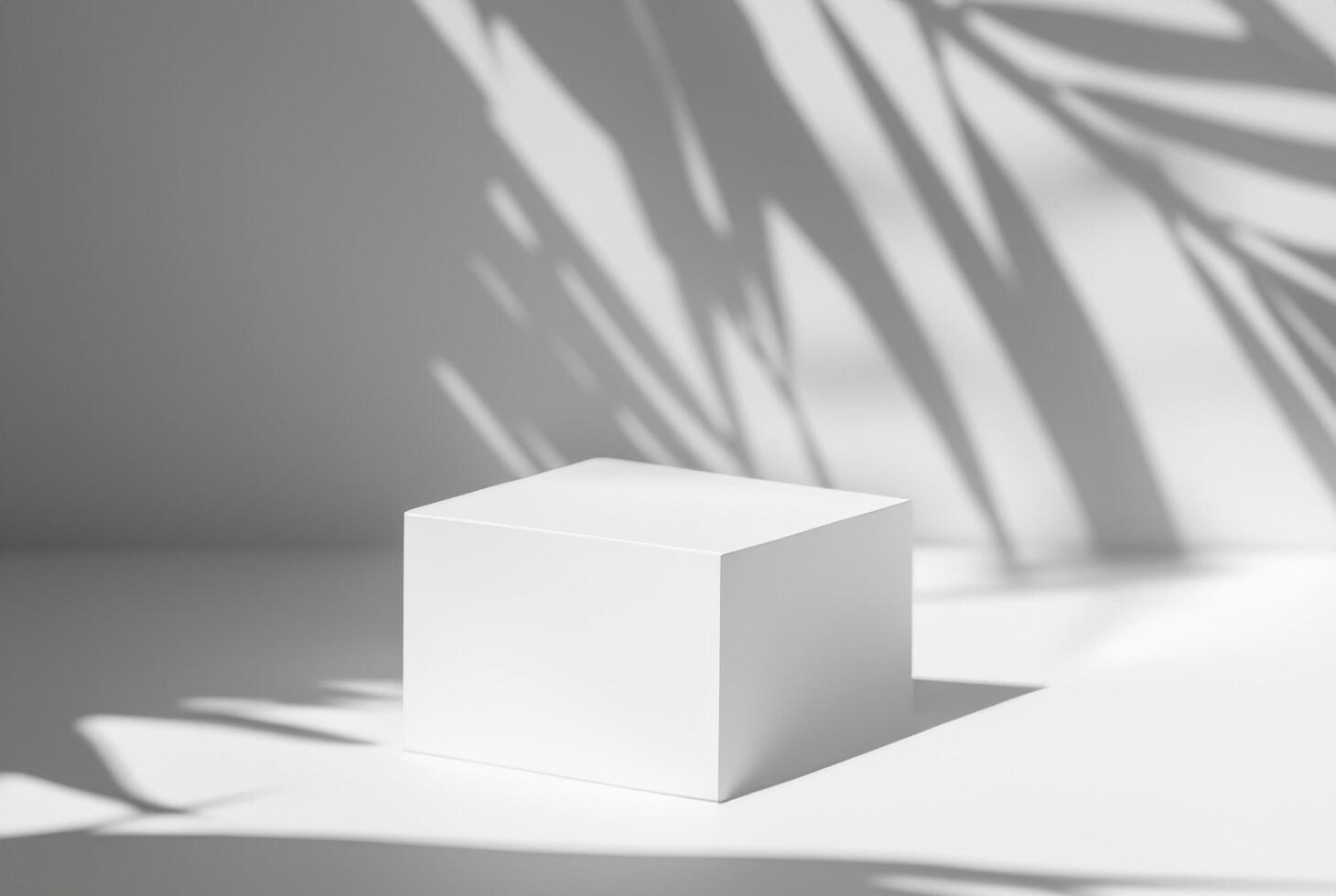 White podium for display product on white photo