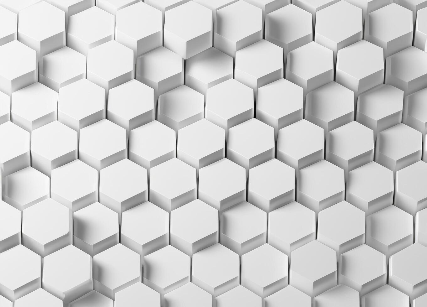 White hexagon shape moving up down randomly background photo