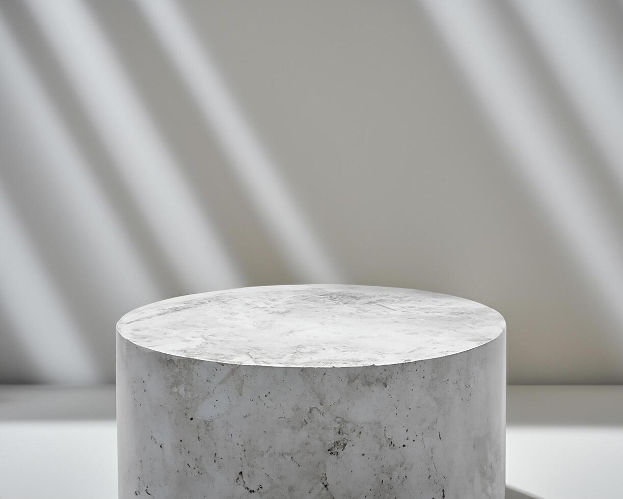 Cement podium for display product with light reflection photo