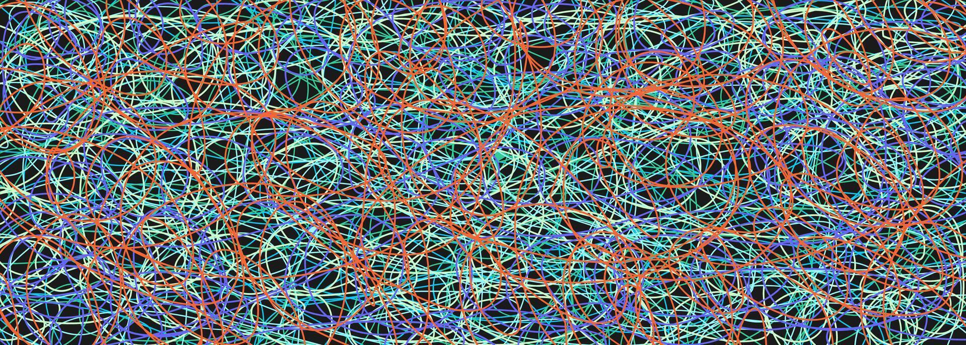 Colored tangled pattern. Abstract chaotic texture. Background with lines and waves. Art creation vector
