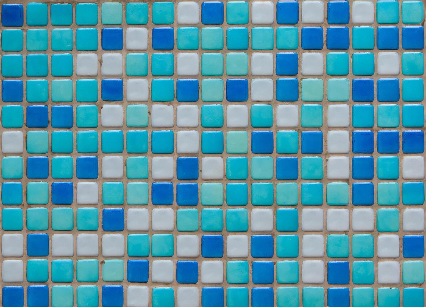Old blue mosaic tiles photo