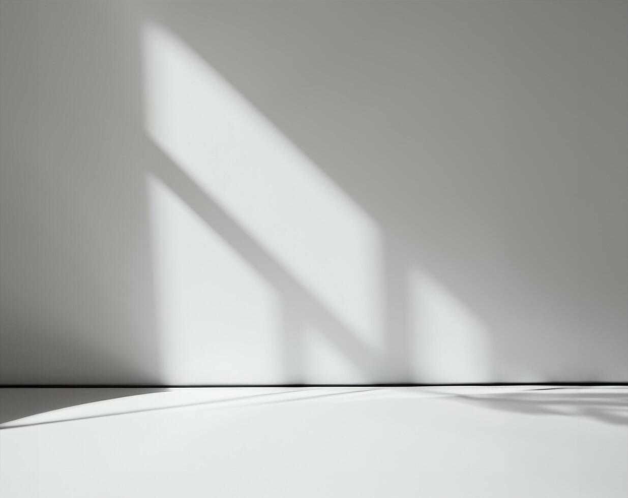 Minimal empty white room with window lighting photo