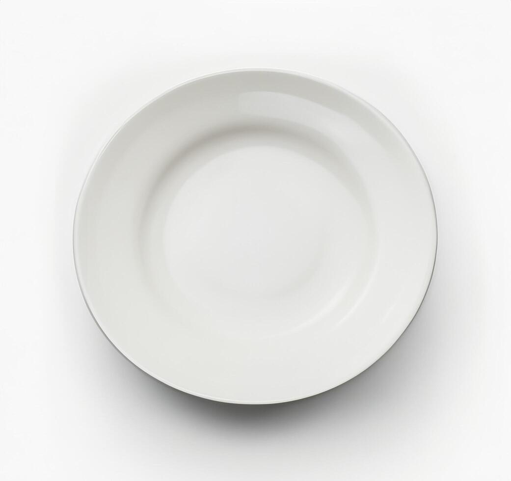 Empty white plate on white photo