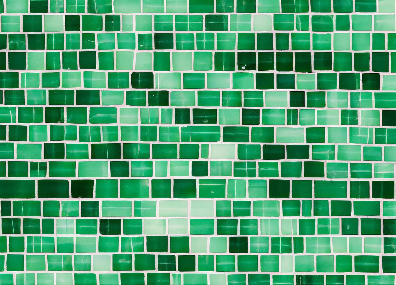 Green mosaic tiles texture photo