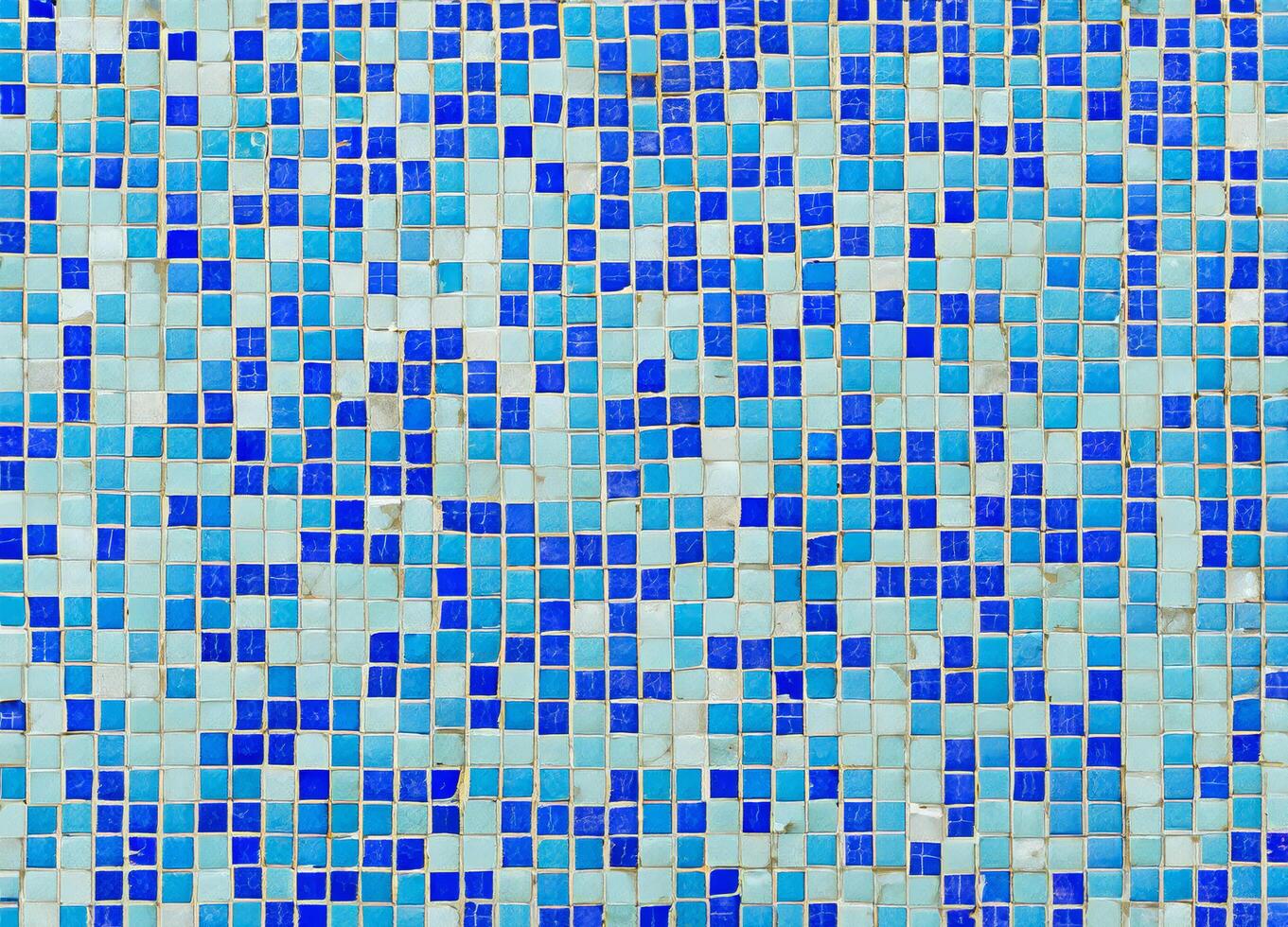 Old blue mosaic tiles photo