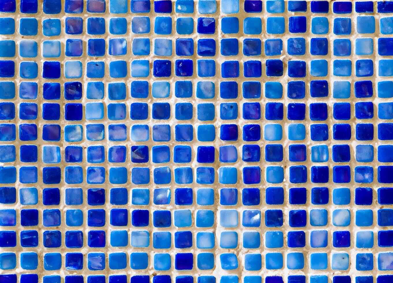 Old blue mosaic tiles photo