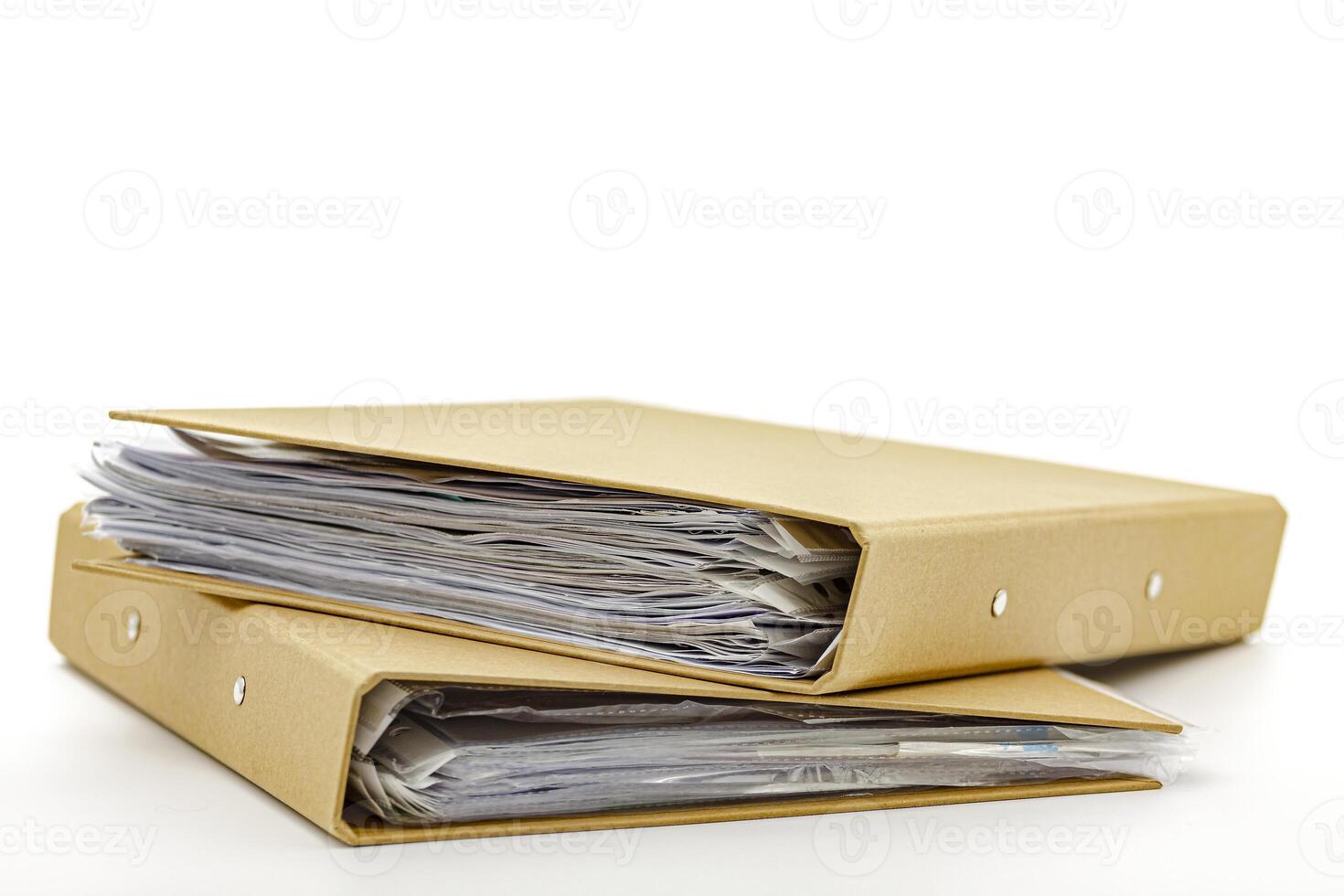 Cardboard folders for document storage. photo