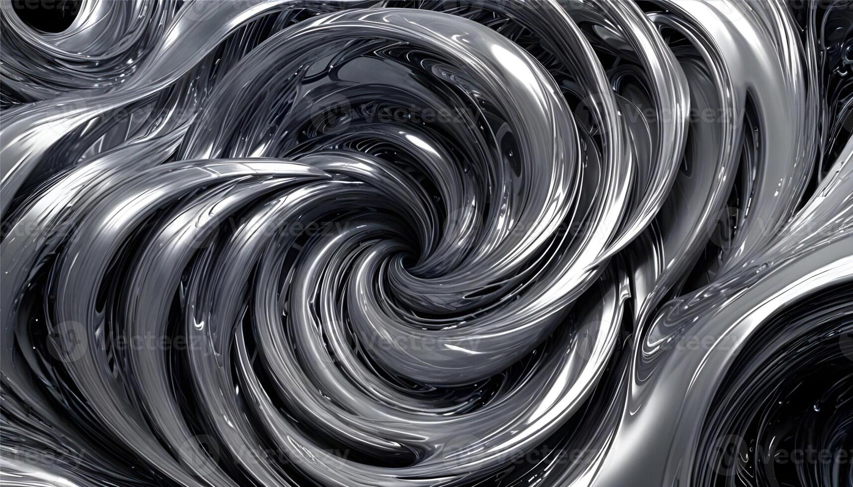 3d model, Swirling monochrome forms Metallic chrome in shades of gray with rippling effects, figure, octane render volumetric. High quality 3d illustration. photo