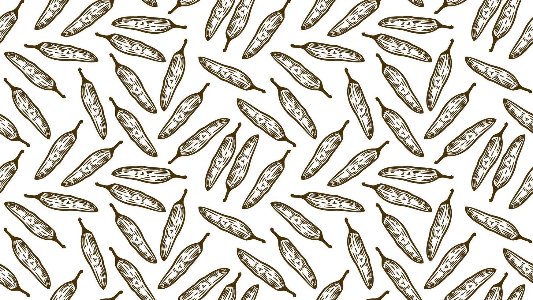 vintage Chili pattern for packaging design. chili peppers pattern background. vintage chili pepper seamless pattern background. doodle Spicy Pepper pattern. vector