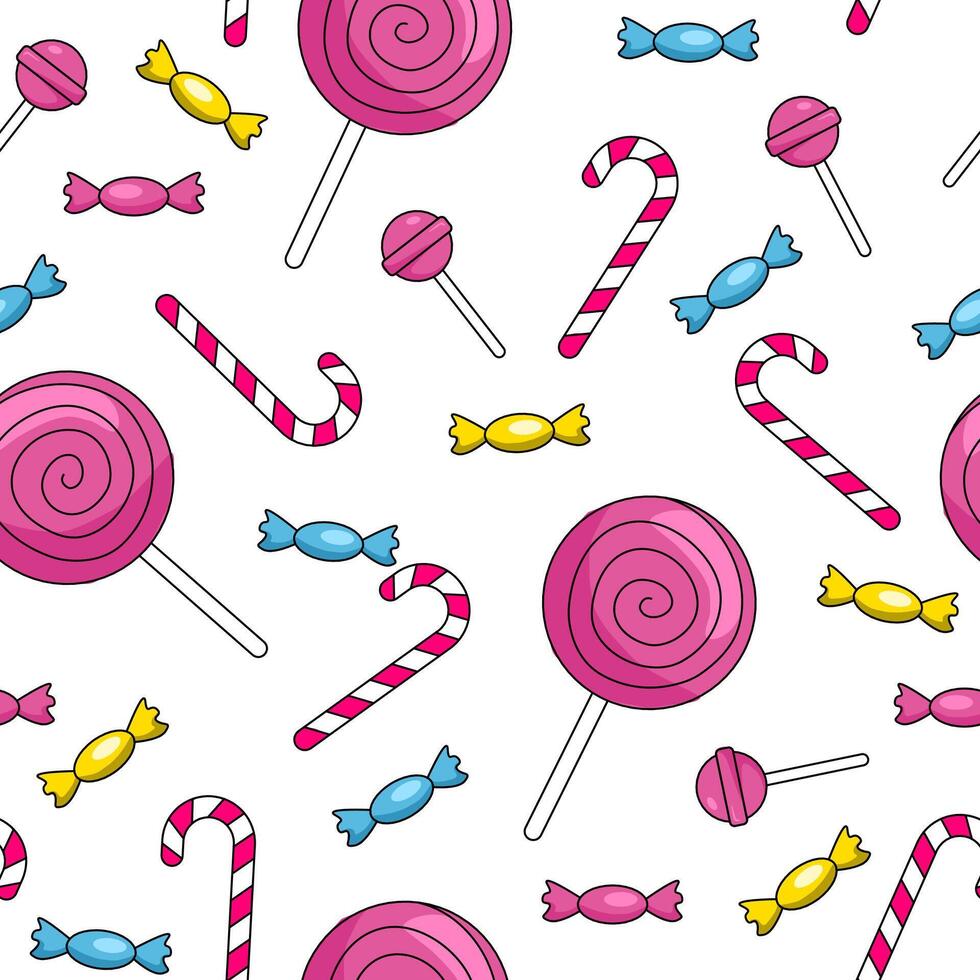 candy seamless pattern. Seamless pattern with candy. Cute candy pattern background. Jelly beans Seamless Pattern background. lollipop pattern. vector