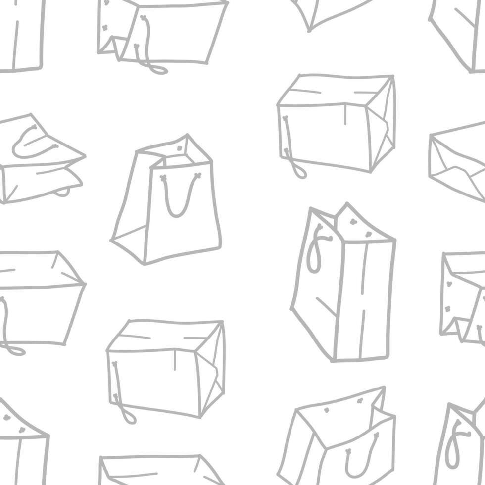 doodle shopping bag seamless pattern. Shopping Bag Doodle pattern background. Shopping Bag Pattern in Doodle Style. paper shopping bag pattern background. paper bag pattern background. vector