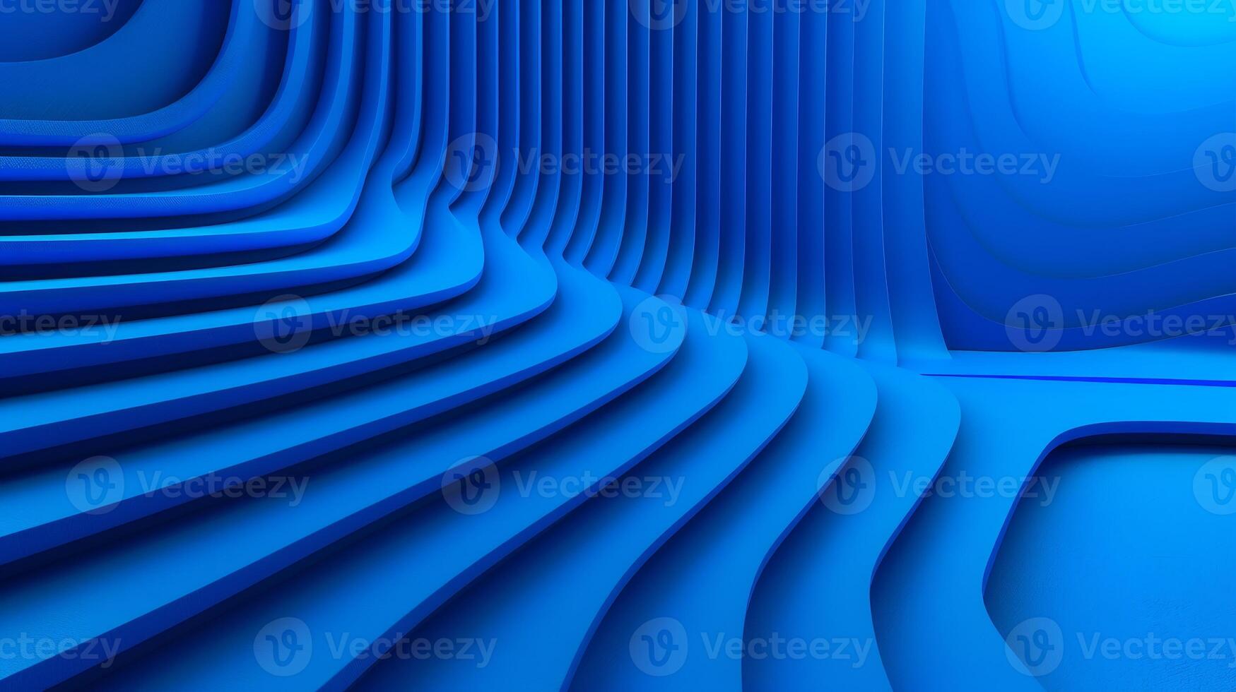 Abstract Blue Curved Lines Background For Design. photo