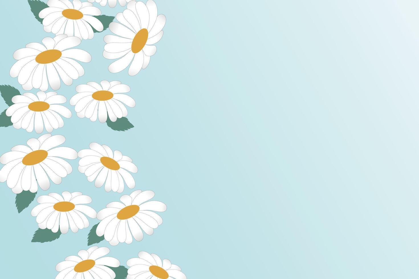 White chamomile flowers. Spring background with cute delicate white chamomile flowers. Frame of small flowers daisy, floral arrangement. vector