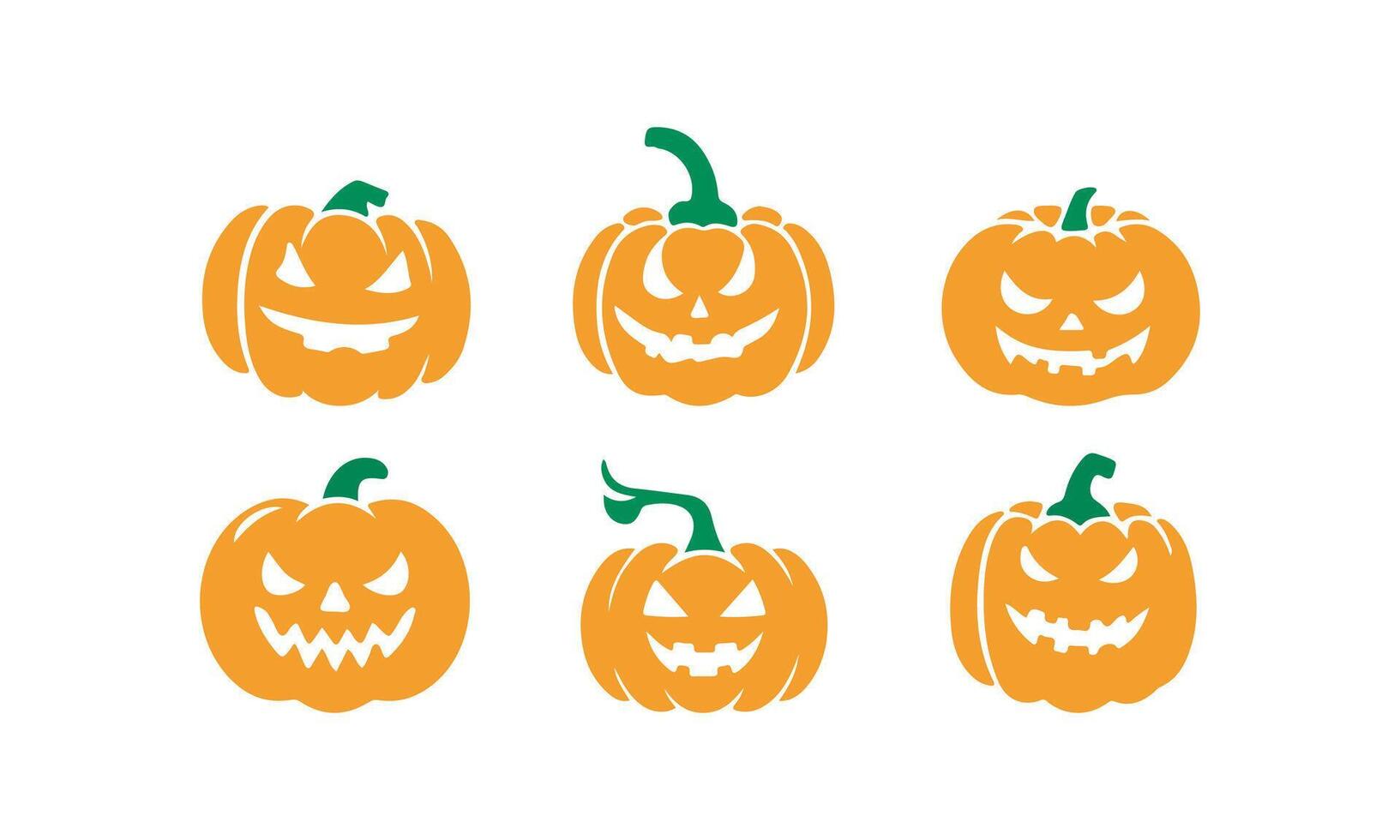 helloween pumpkin set. vector