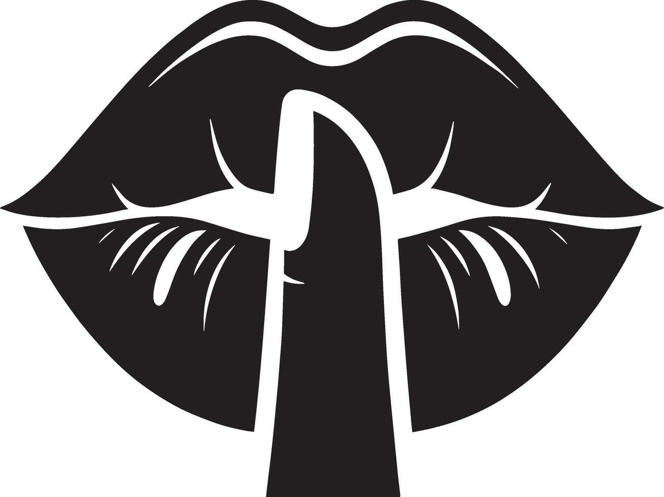 Artistic Minimalist Lips Silhouette vector