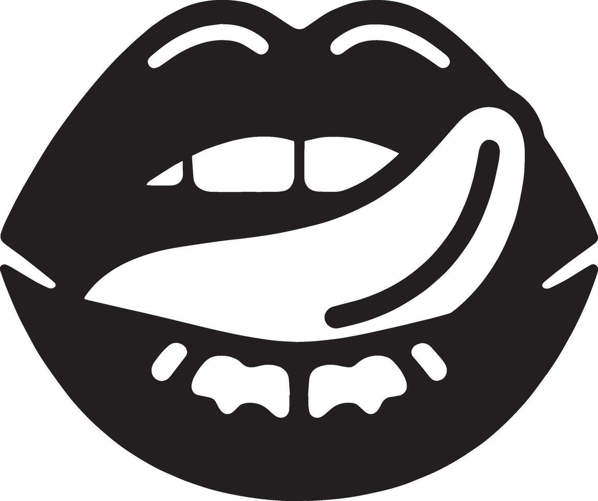 Elegant Minimalist Lips Silhouette vector