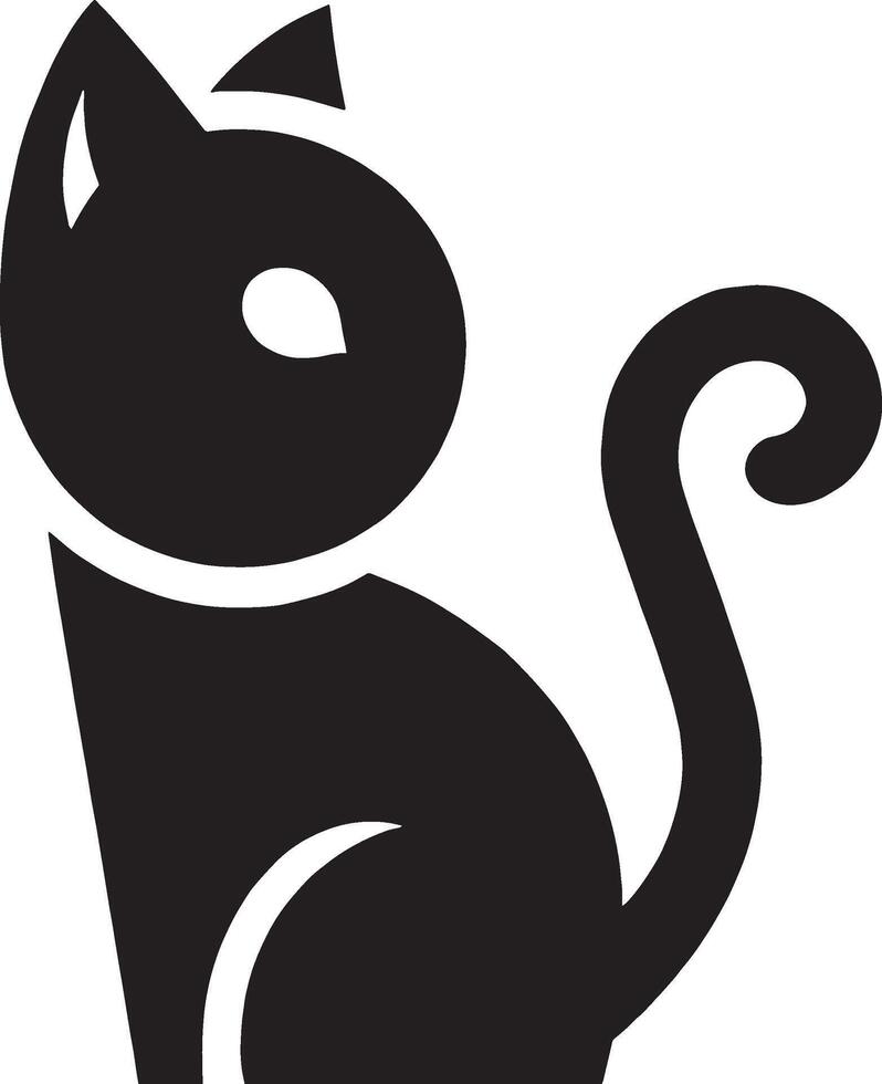 Elegant Cartoon Cat with Long Whiskers vector