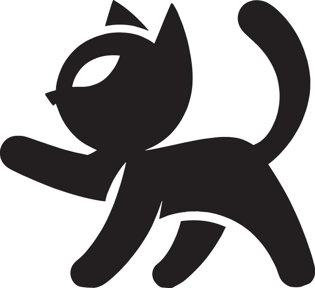 Walking Cartoon Black Cat vector