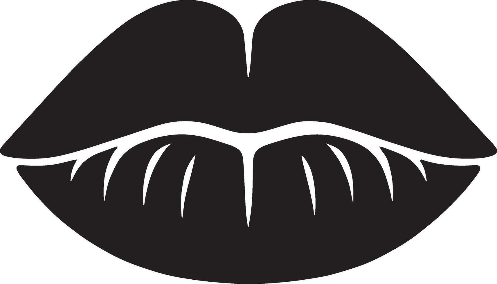 Elegant Minimalist Lips Silhouette vector