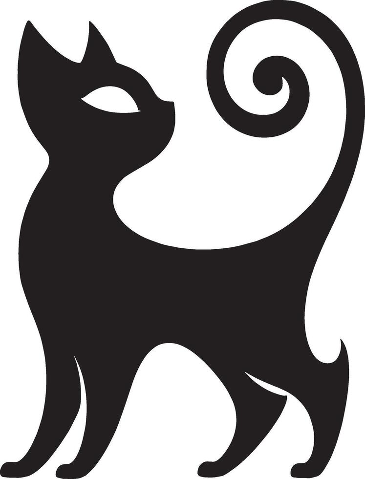 Elegant Cartoon Black Cat vector