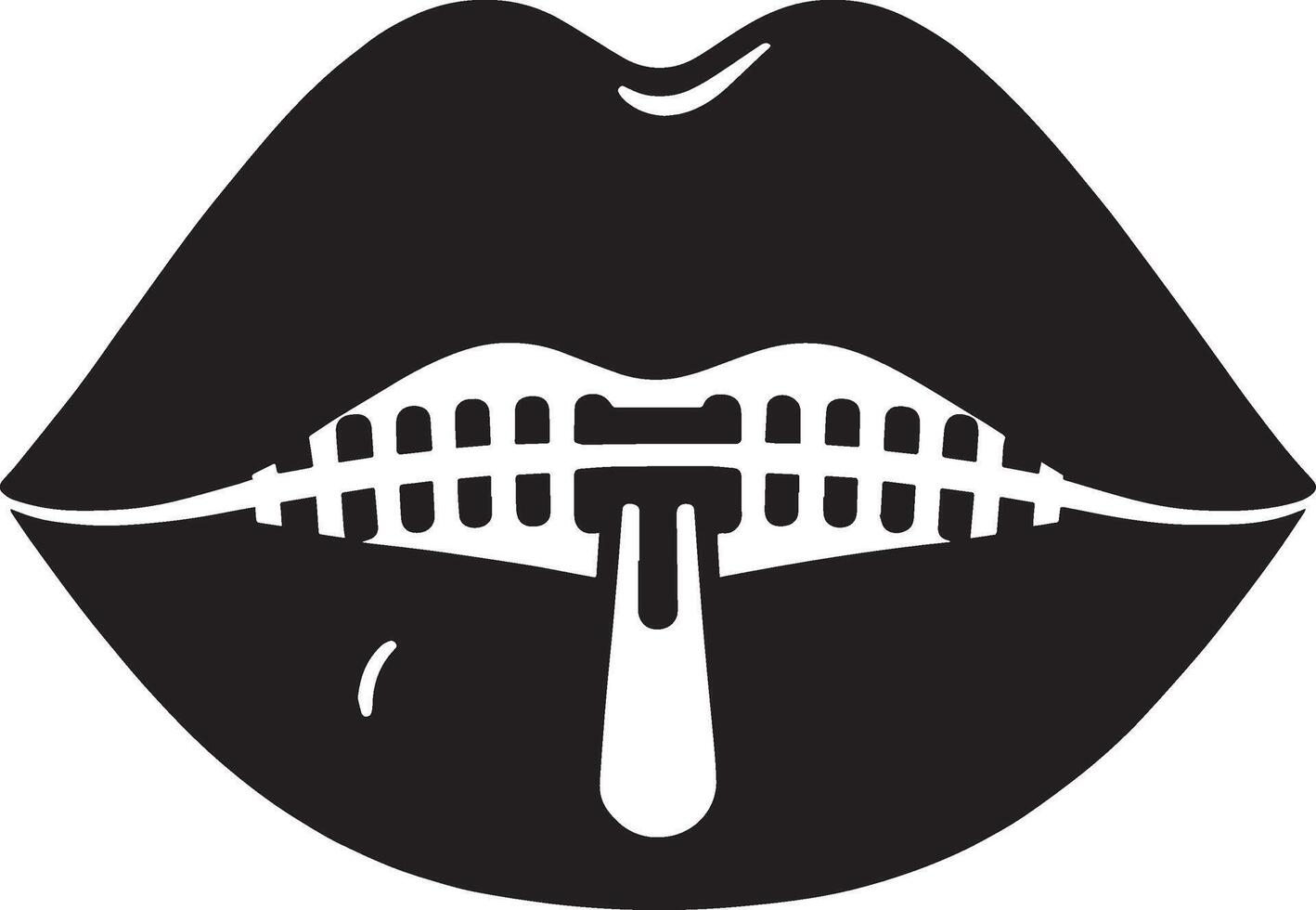 Elegant Minimalist Lips Silhouette vector