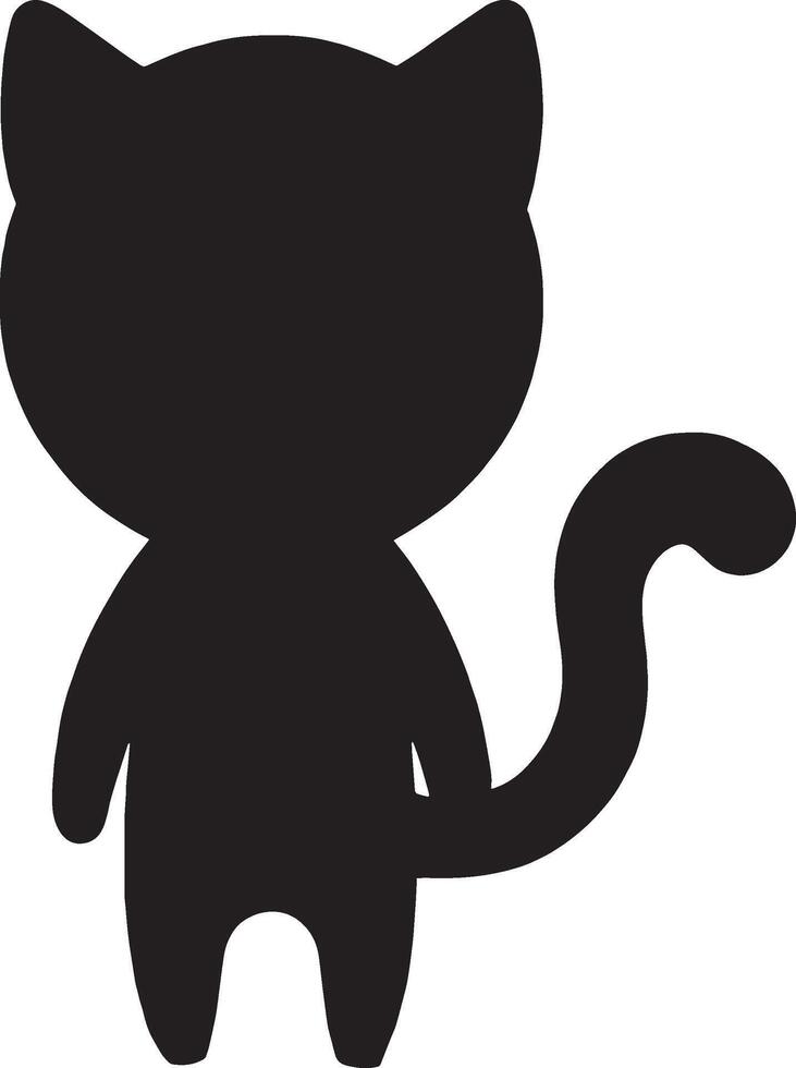 Standing Cartoon Black Cat vector