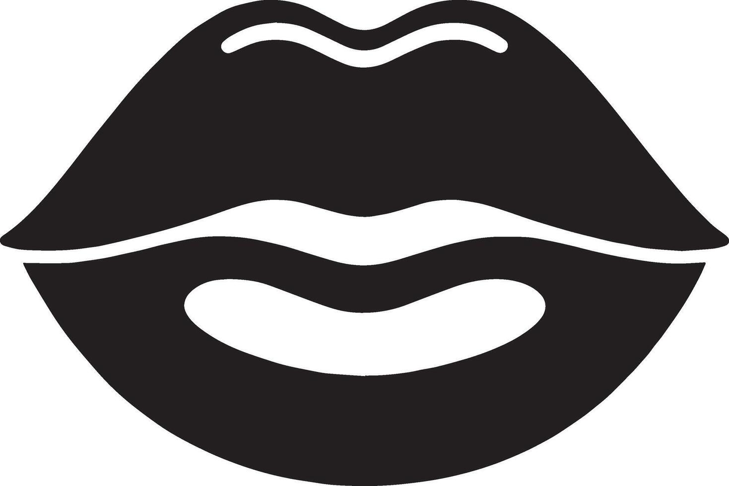 Stylish Lips Silhouette in Minimalist Design vector