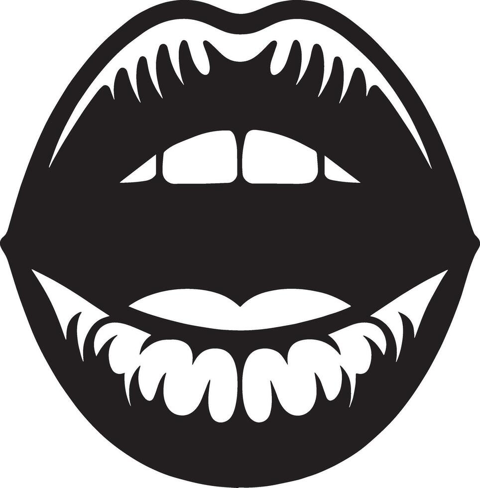 Stylish Minimalist Lips Silhouette vector