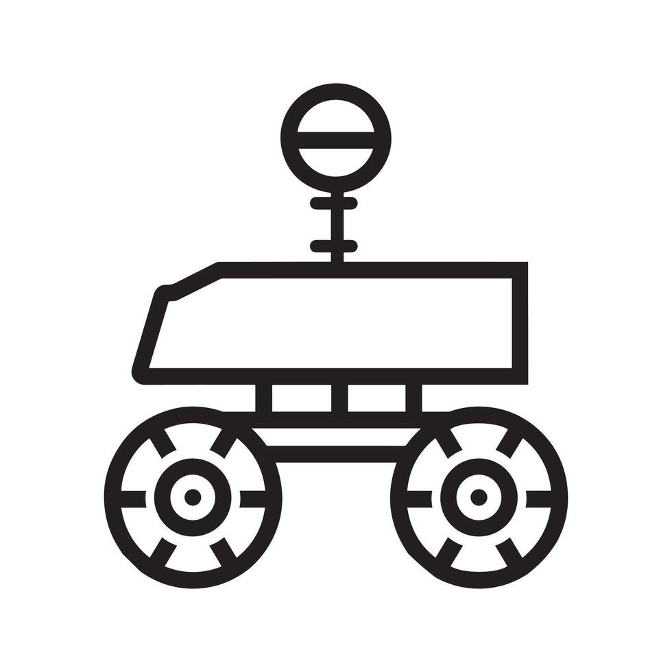 Mars rover outline design, Outer Space clipart illustration in black and white vector