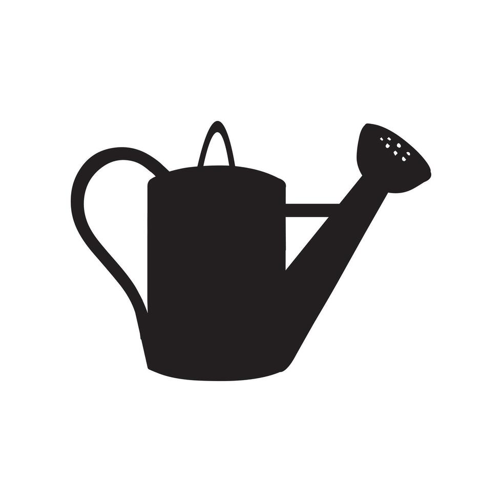 A Garden Watering Can silhouette - Gardening tool logo illustration - Garden clipart vector