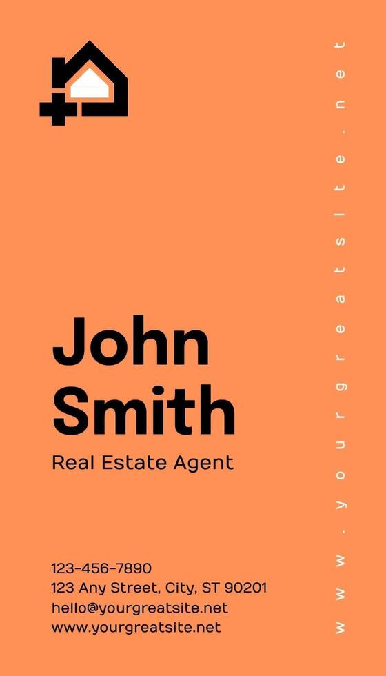 Orange Real Estate Agent Business Card template