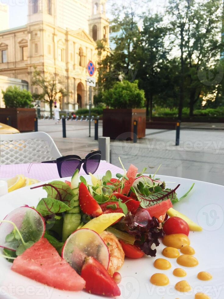 green vegetarian salad - diet and healthy eating recipes styled concept photo